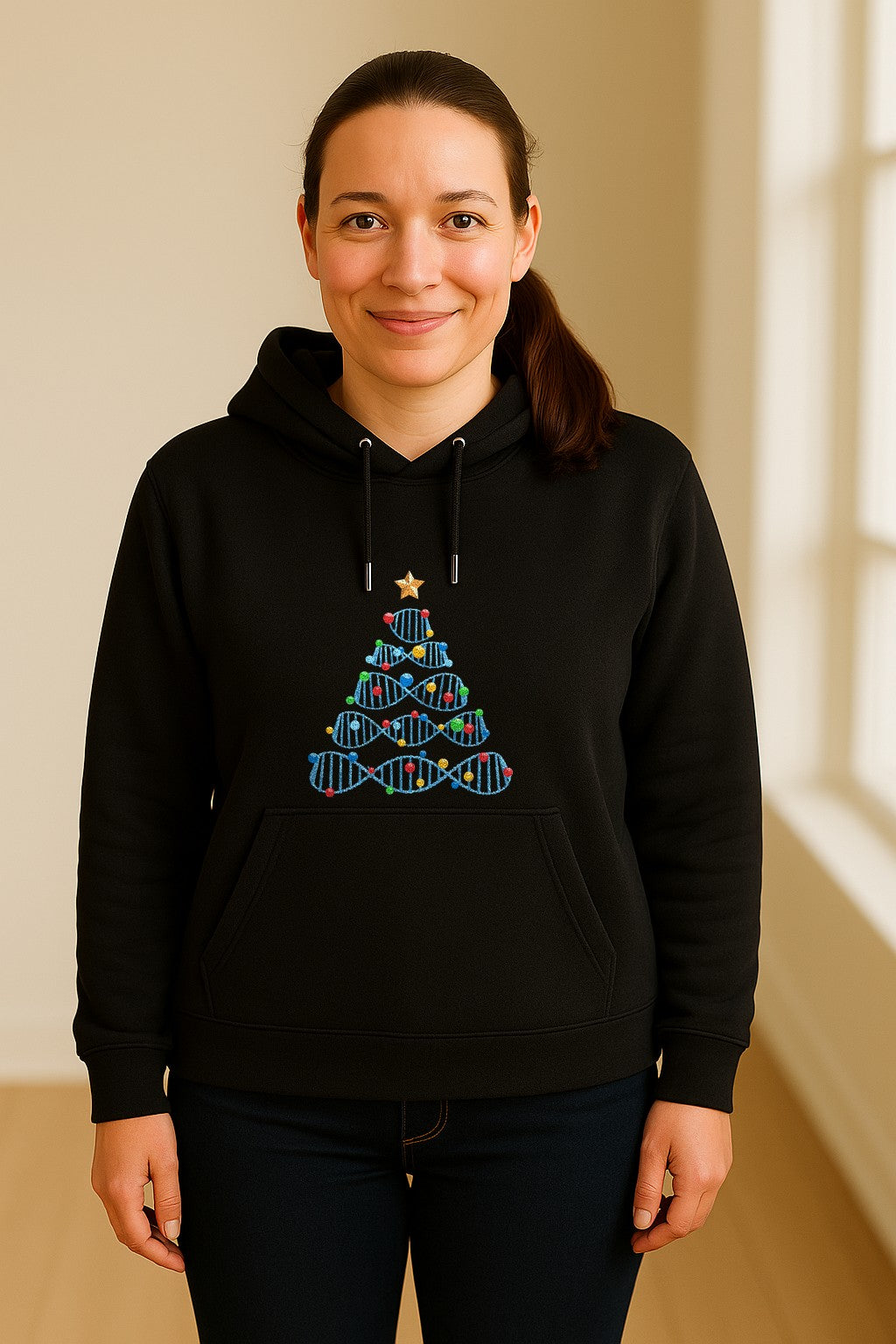 Science Christmas Hoodie, DNA Tree Design for Chemistry Teachers and Lab Lovers