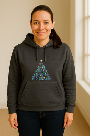 Science Christmas Hoodie, DNA Tree Design for Chemistry Teachers and Lab Lovers