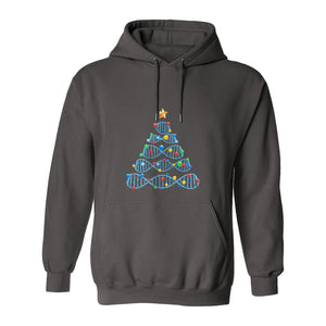 Science Christmas Hoodie, DNA Tree Design for Chemistry Teachers and Lab Lovers