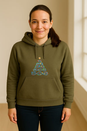 Science Christmas Hoodie, DNA Tree Design for Chemistry Teachers and Lab Lovers