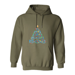 Science Christmas Hoodie, DNA Tree Design for Chemistry Teachers and Lab Lovers