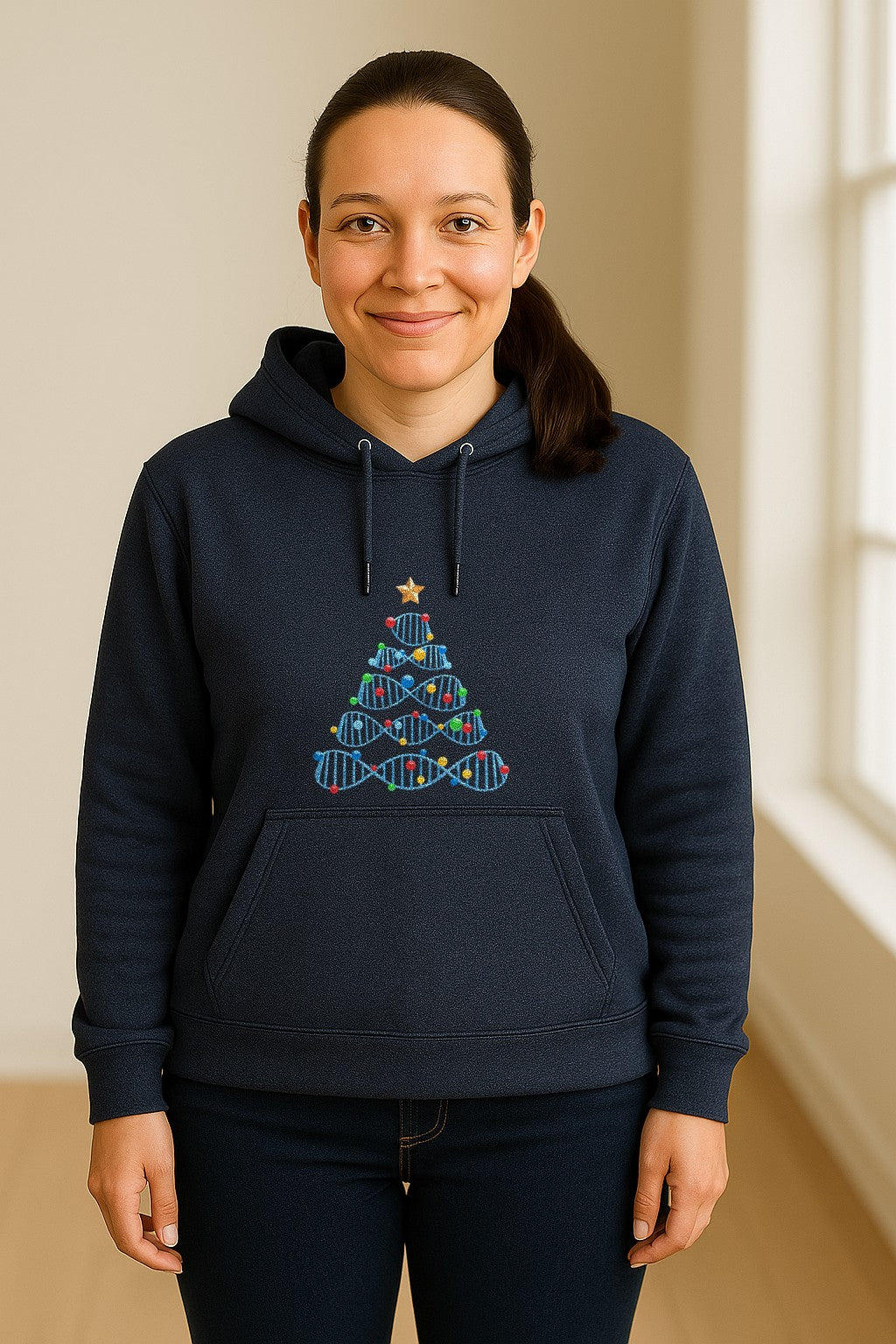 Science Christmas Hoodie, DNA Tree Design for Chemistry Teachers and Lab Lovers