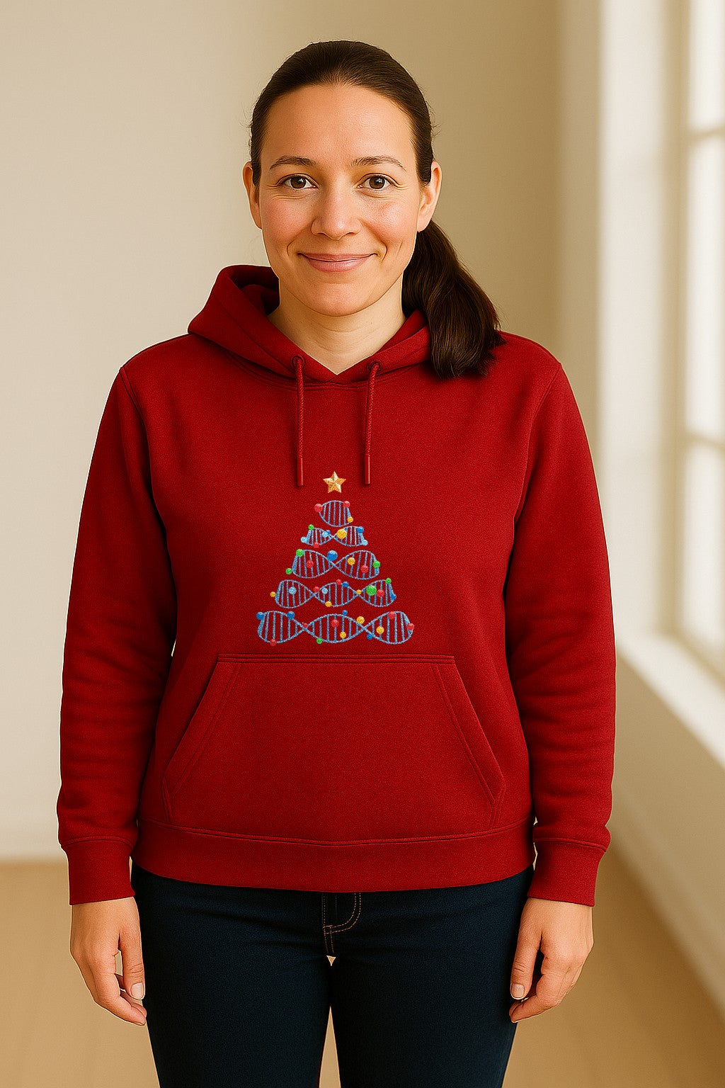 Science Christmas Hoodie, DNA Tree Design for Chemistry Teachers and Lab Lovers