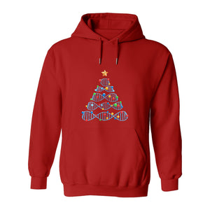 Science Christmas Hoodie, DNA Tree Design for Chemistry Teachers and Lab Lovers