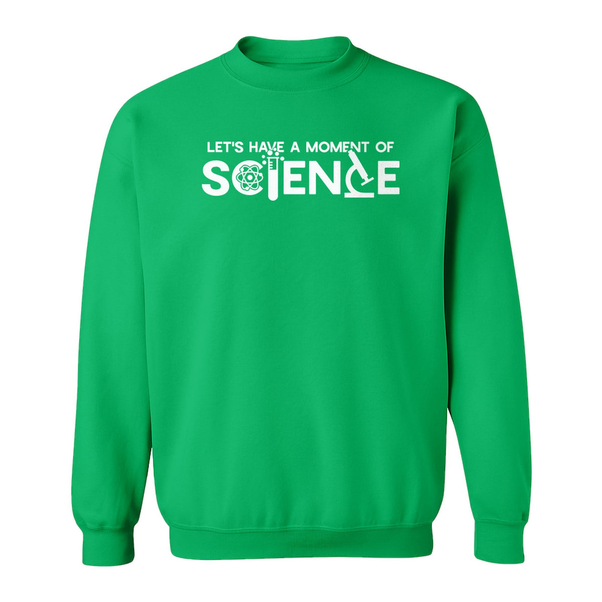 Moment of Science Sweatshirt, Atom and Lab Glassware Graphic for Teachers, Students and Scientists
