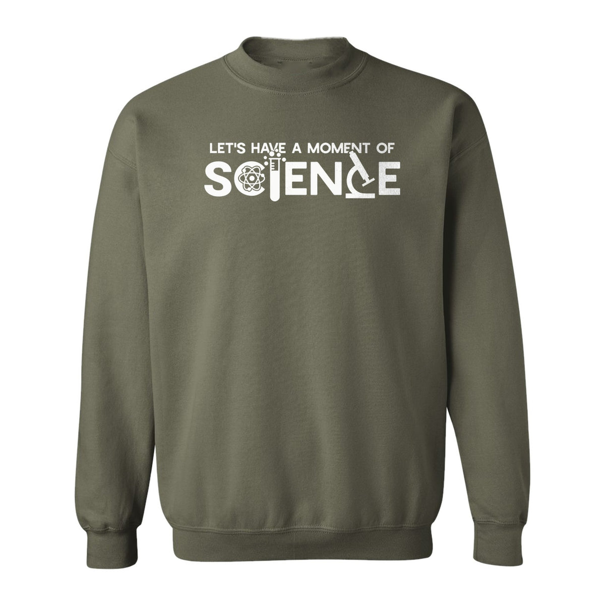 Moment of Science Sweatshirt, Atom and Lab Glassware Graphic for Teachers, Students and Scientists
