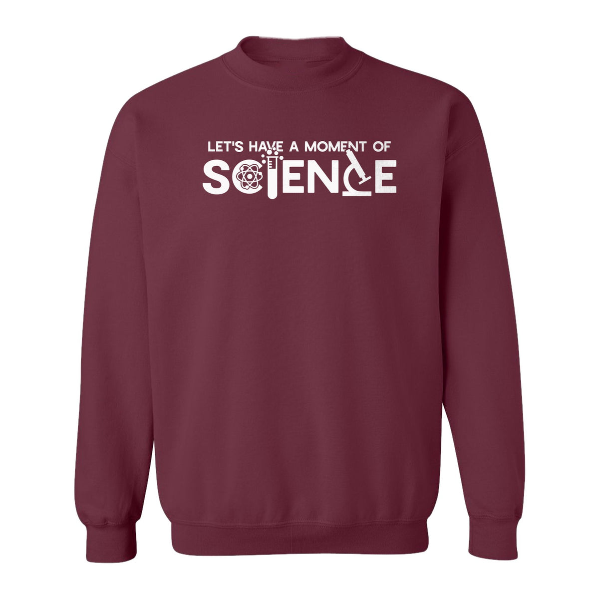 Moment of Science Sweatshirt, Atom and Lab Glassware Graphic for Teachers, Students and Scientists