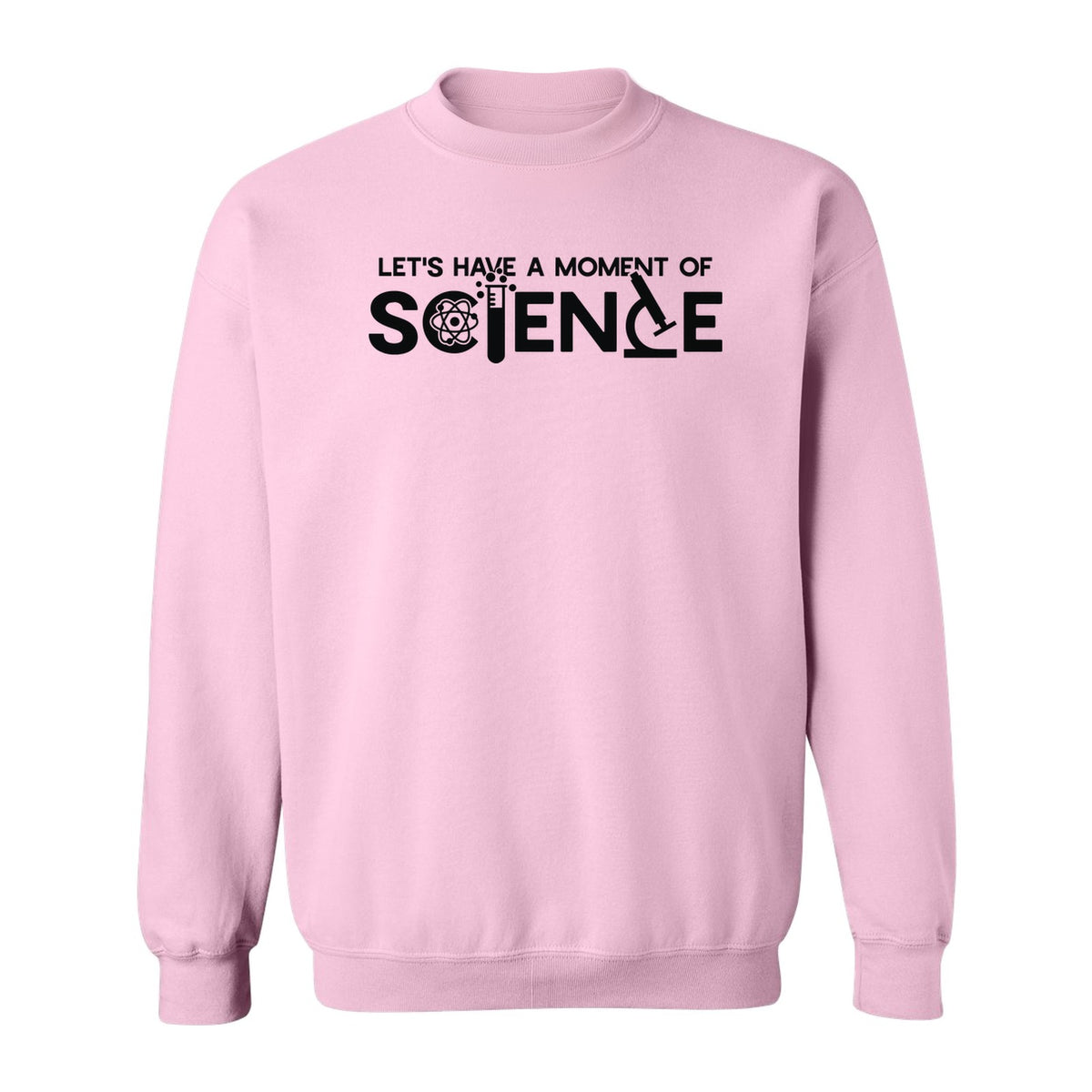 Moment of Science Sweatshirt, Atom and Lab Glassware Graphic for Teachers, Students and Scientists