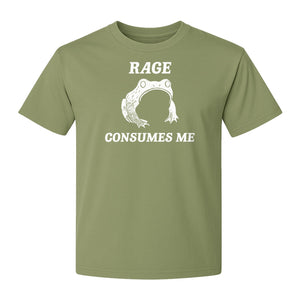 Frog T-Shirt, Rage Consumes Me Graphic Tee for Amphibian Fans and Nature Lovers