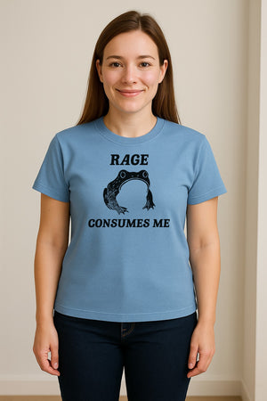 Frog T-Shirt, Rage Consumes Me Graphic Tee for Amphibian Fans and Nature Lovers