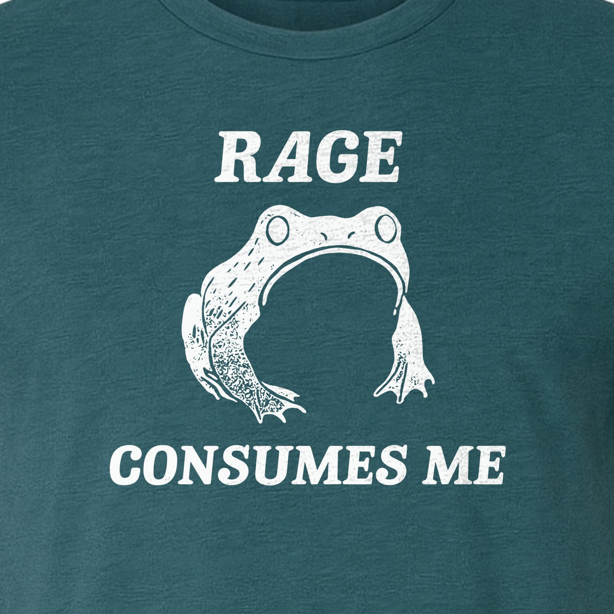 Frog T-Shirt, Rage Consumes Me Graphic Tee for Amphibian Fans and Nature Lovers