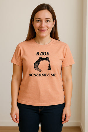 Frog T-Shirt, Rage Consumes Me Graphic Tee for Amphibian Fans and Nature Lovers