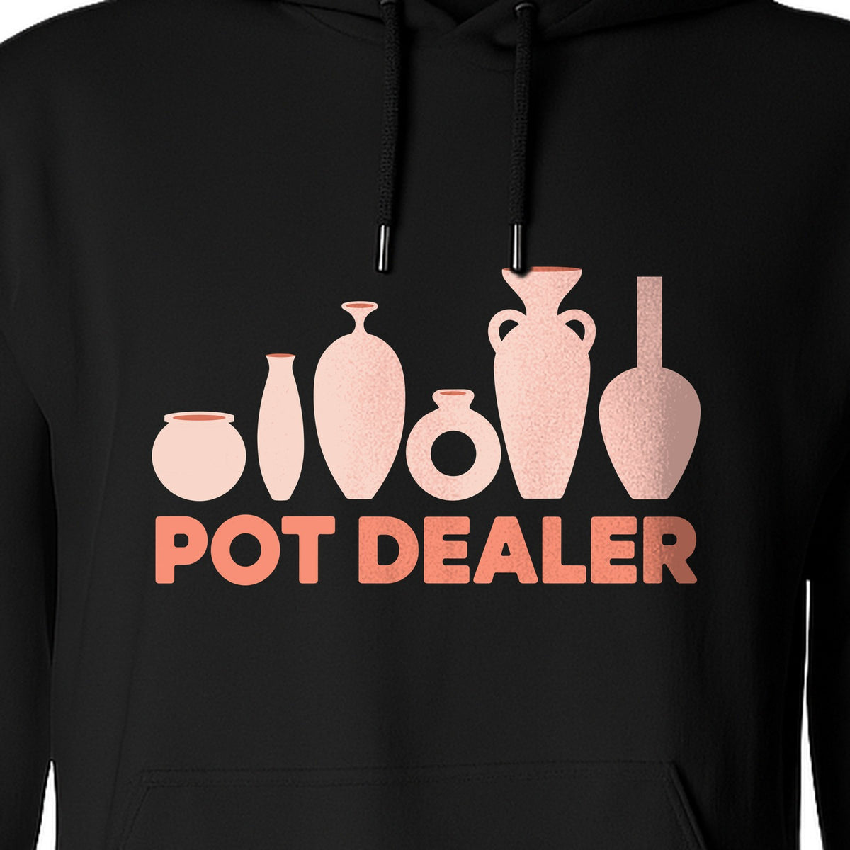 Pot Dealer Hoodie, Funny Pottery Artist Pullover with Ceramic Vessels for Ceramicists and Clay Crafters