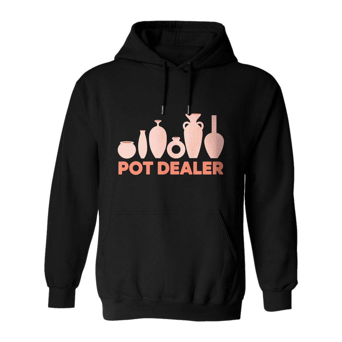 Pot Dealer Hoodie, Funny Pottery Artist Pullover with Ceramic Vessels for Ceramicists and Clay Crafters