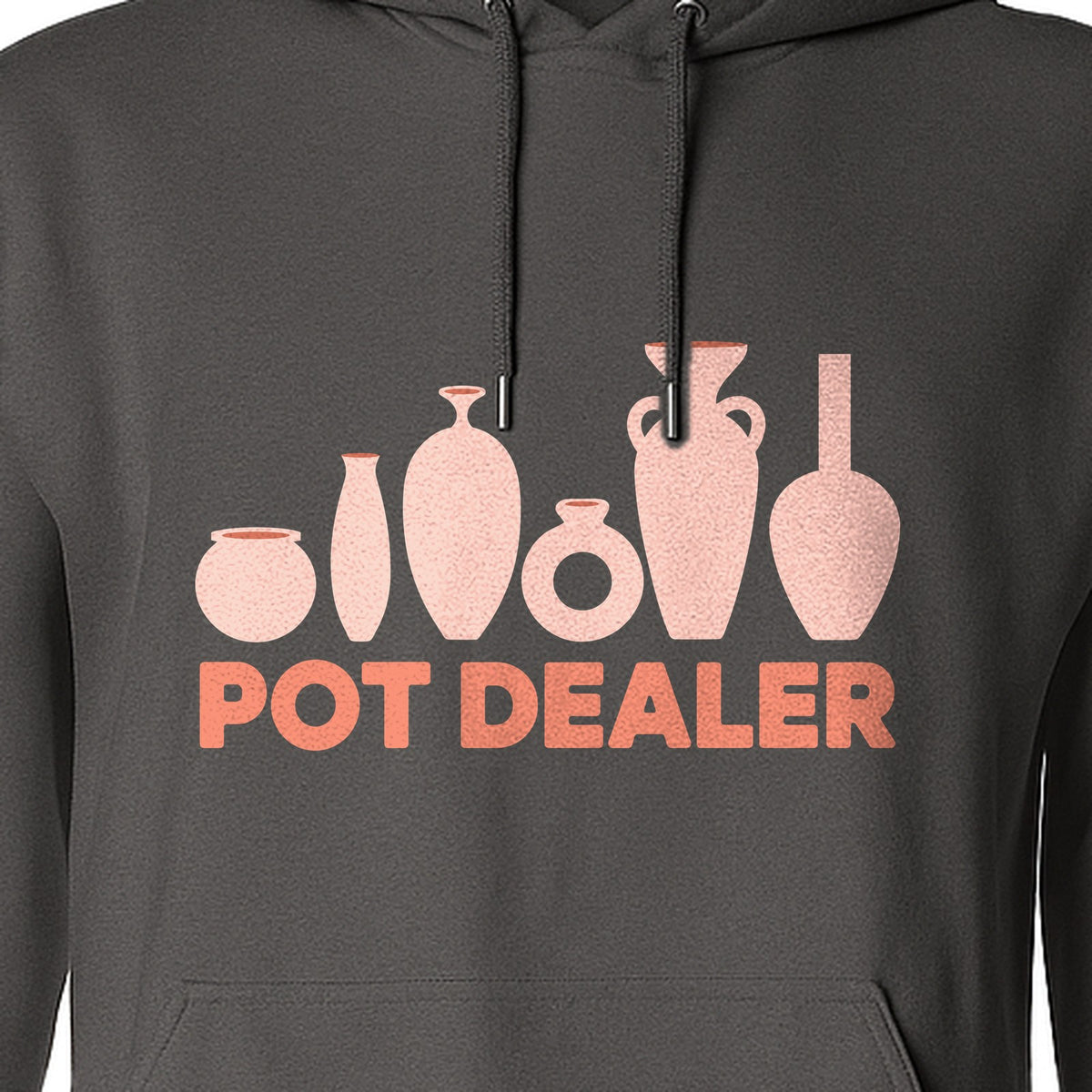 Pot Dealer Hoodie, Funny Pottery Artist Pullover with Ceramic Vessels for Ceramicists and Clay Crafters