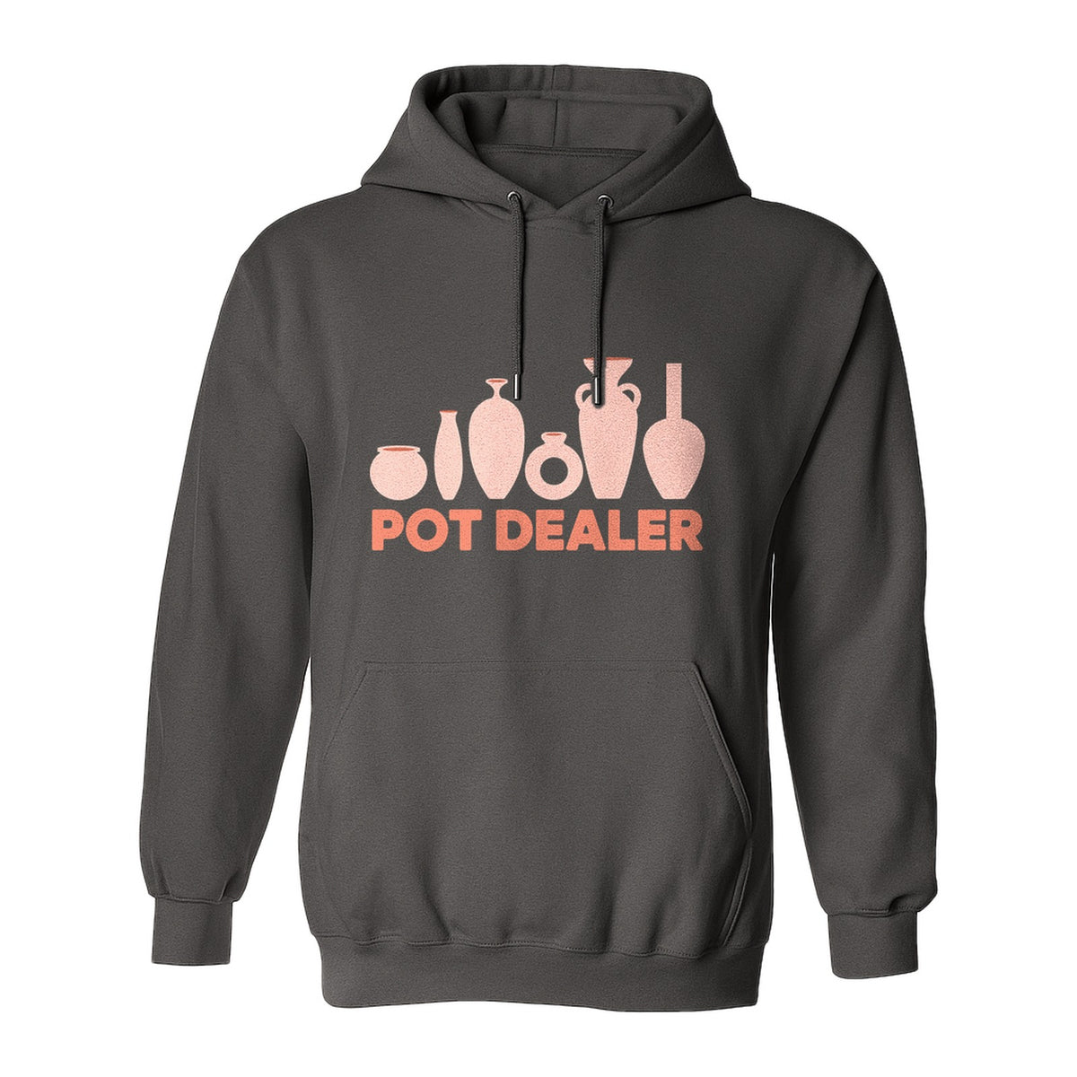 Pot Dealer Hoodie, Funny Pottery Artist Pullover with Ceramic Vessels for Ceramicists and Clay Crafters