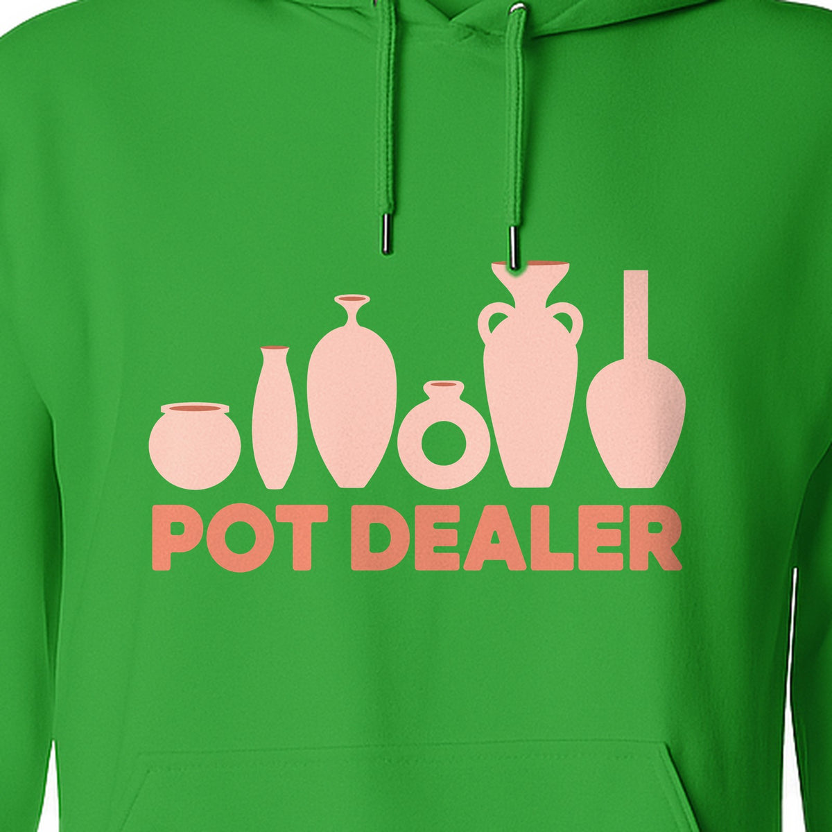 Pot Dealer Hoodie, Funny Pottery Artist Pullover with Ceramic Vessels for Ceramicists and Clay Crafters
