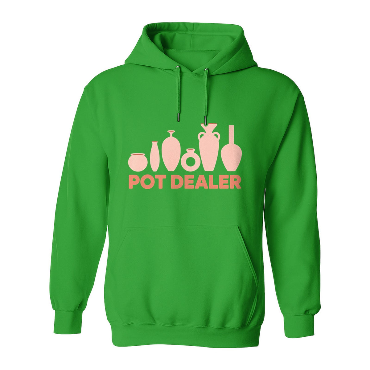 Pot Dealer Hoodie, Funny Pottery Artist Pullover with Ceramic Vessels for Ceramicists and Clay Crafters