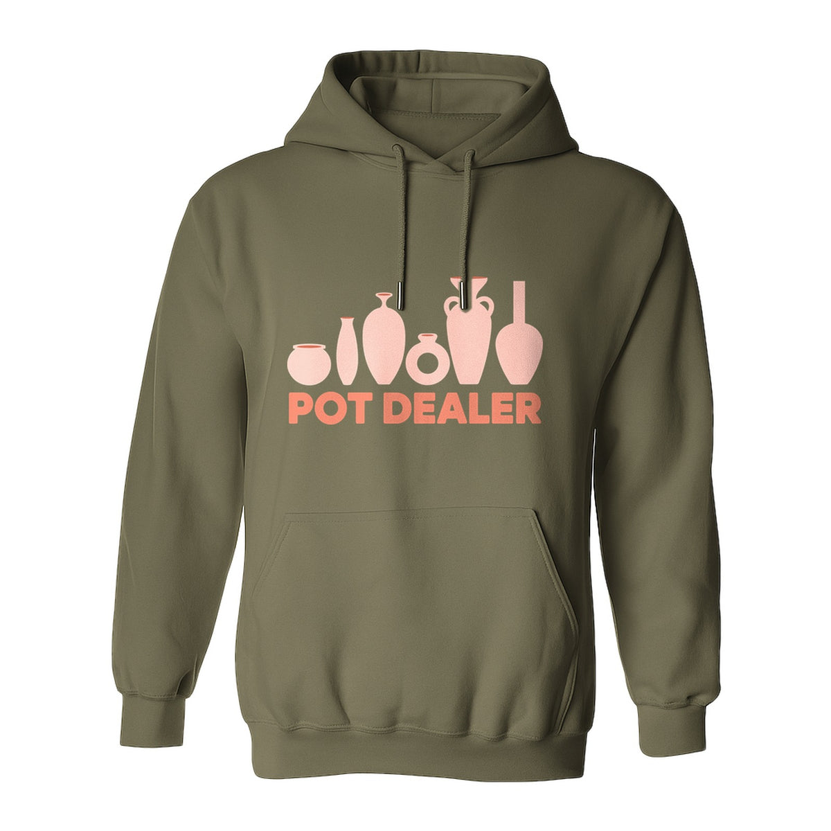 Pot Dealer Hoodie, Funny Pottery Artist Pullover with Ceramic Vessels for Ceramicists and Clay Crafters