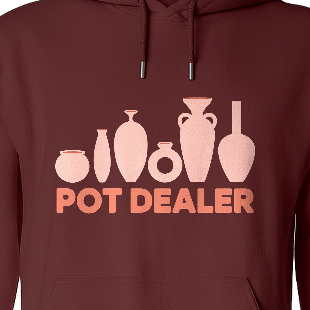 Pot Dealer Hoodie, Funny Pottery Artist Pullover with Ceramic Vessels for Ceramicists and Clay Crafters