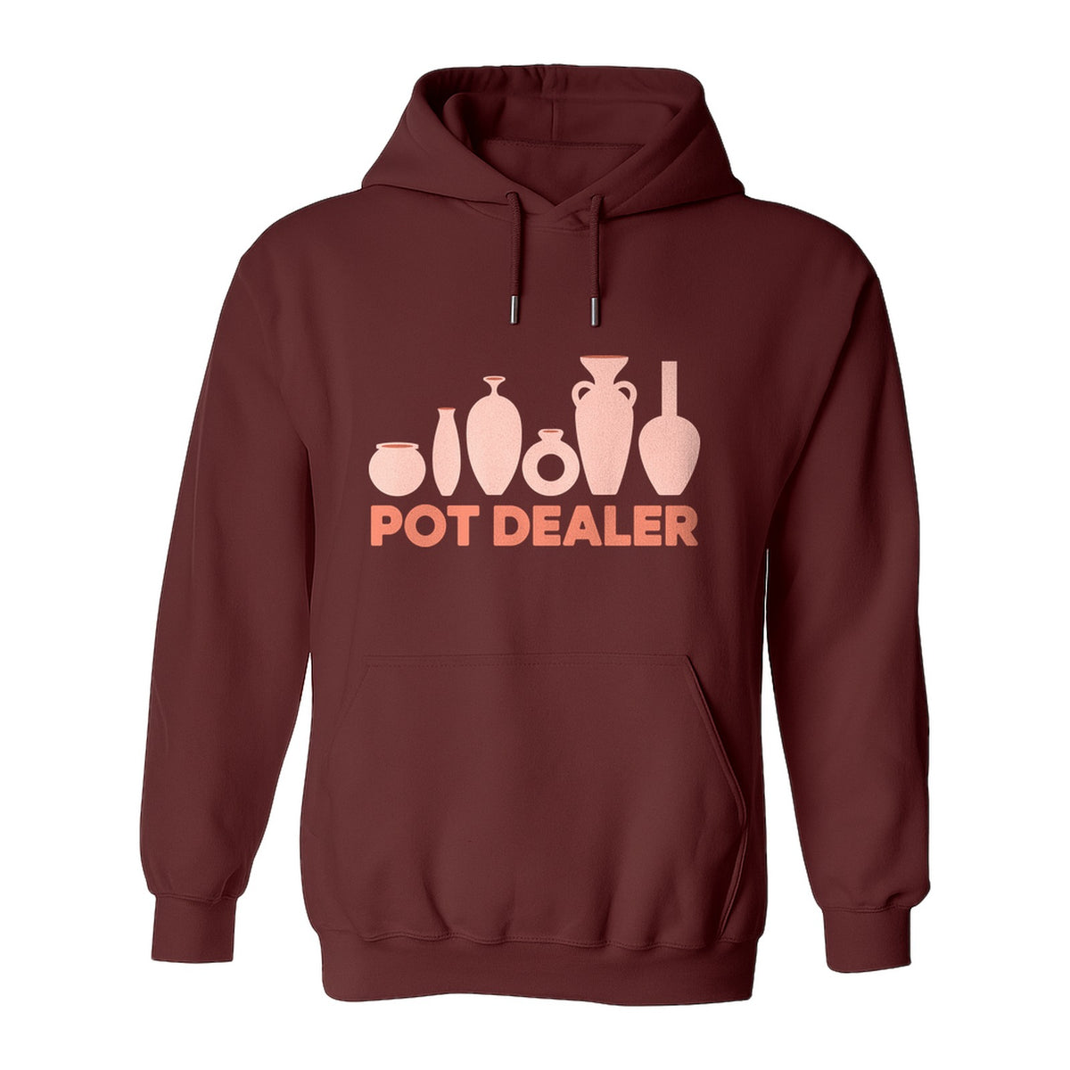 Pot Dealer Hoodie, Funny Pottery Artist Pullover with Ceramic Vessels for Ceramicists and Clay Crafters