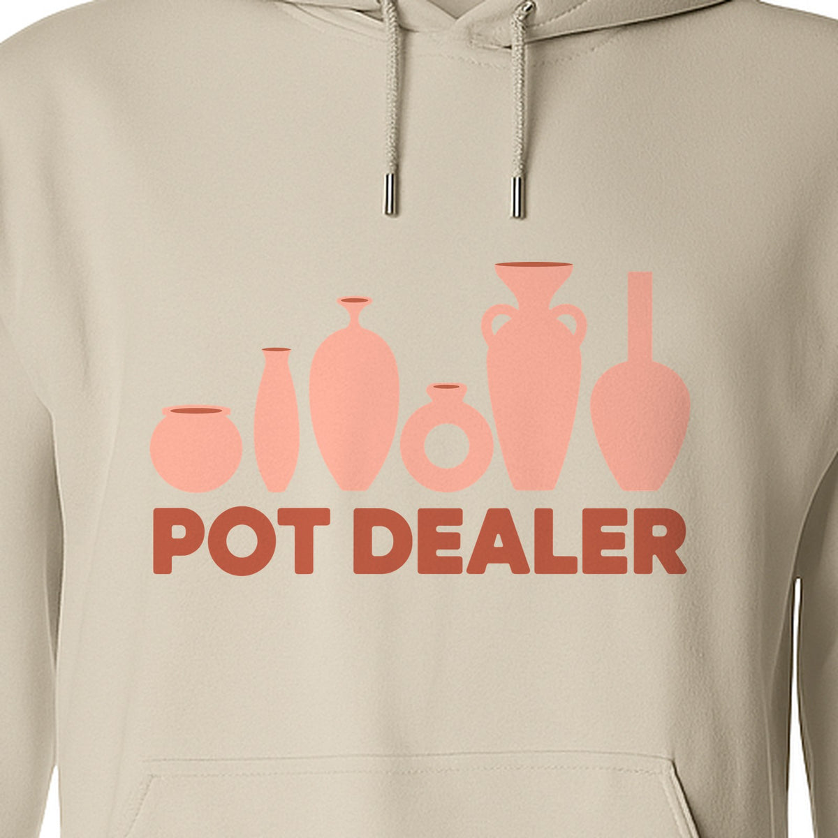 Pot Dealer Hoodie, Funny Pottery Artist Pullover with Ceramic Vessels for Ceramicists and Clay Crafters