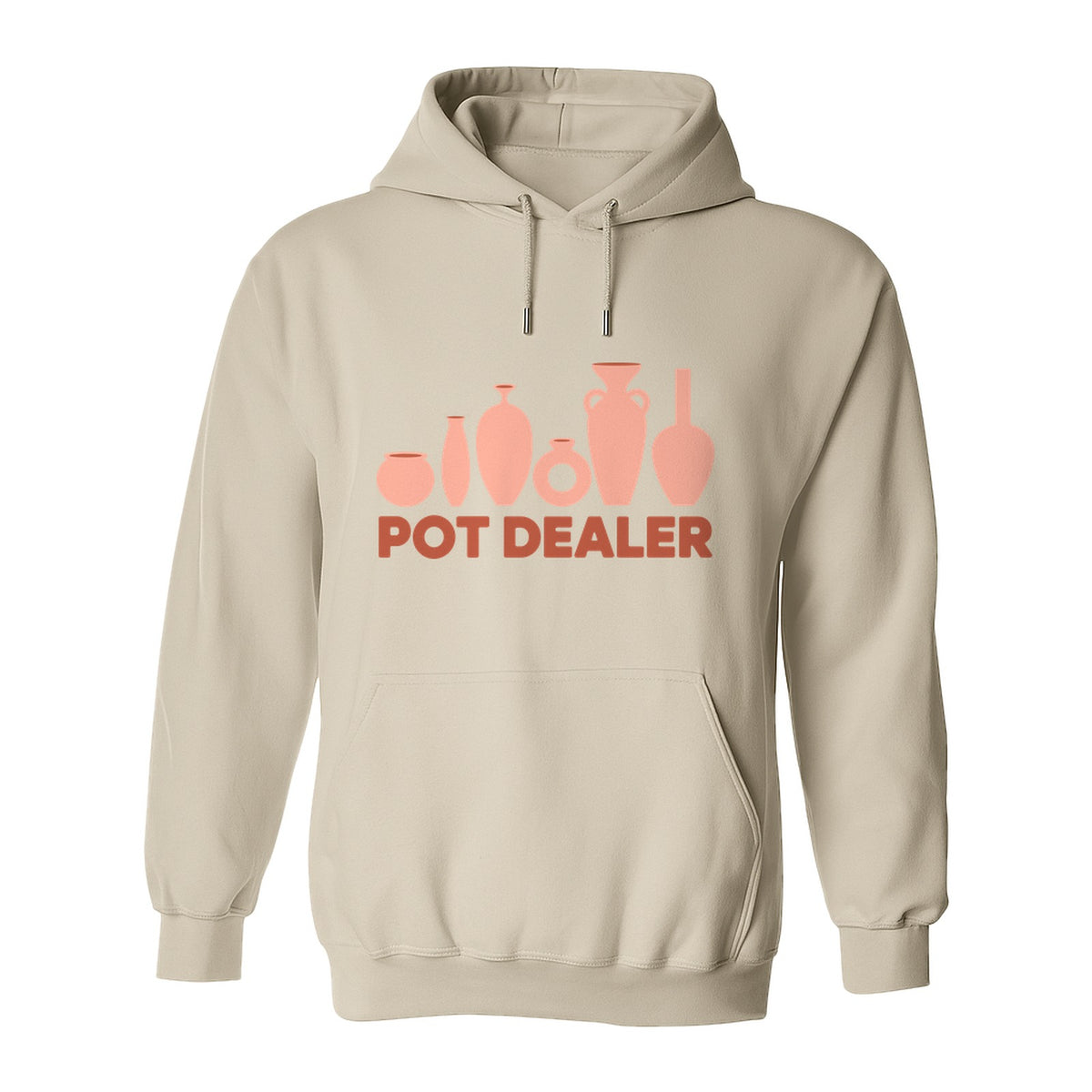 Pot Dealer Hoodie, Funny Pottery Artist Pullover with Ceramic Vessels for Ceramicists and Clay Crafters