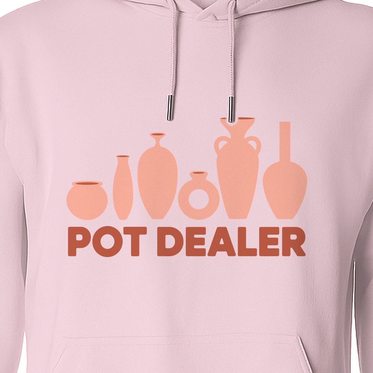 Pot Dealer Hoodie, Funny Pottery Artist Pullover with Ceramic Vessels for Ceramicists and Clay Crafters