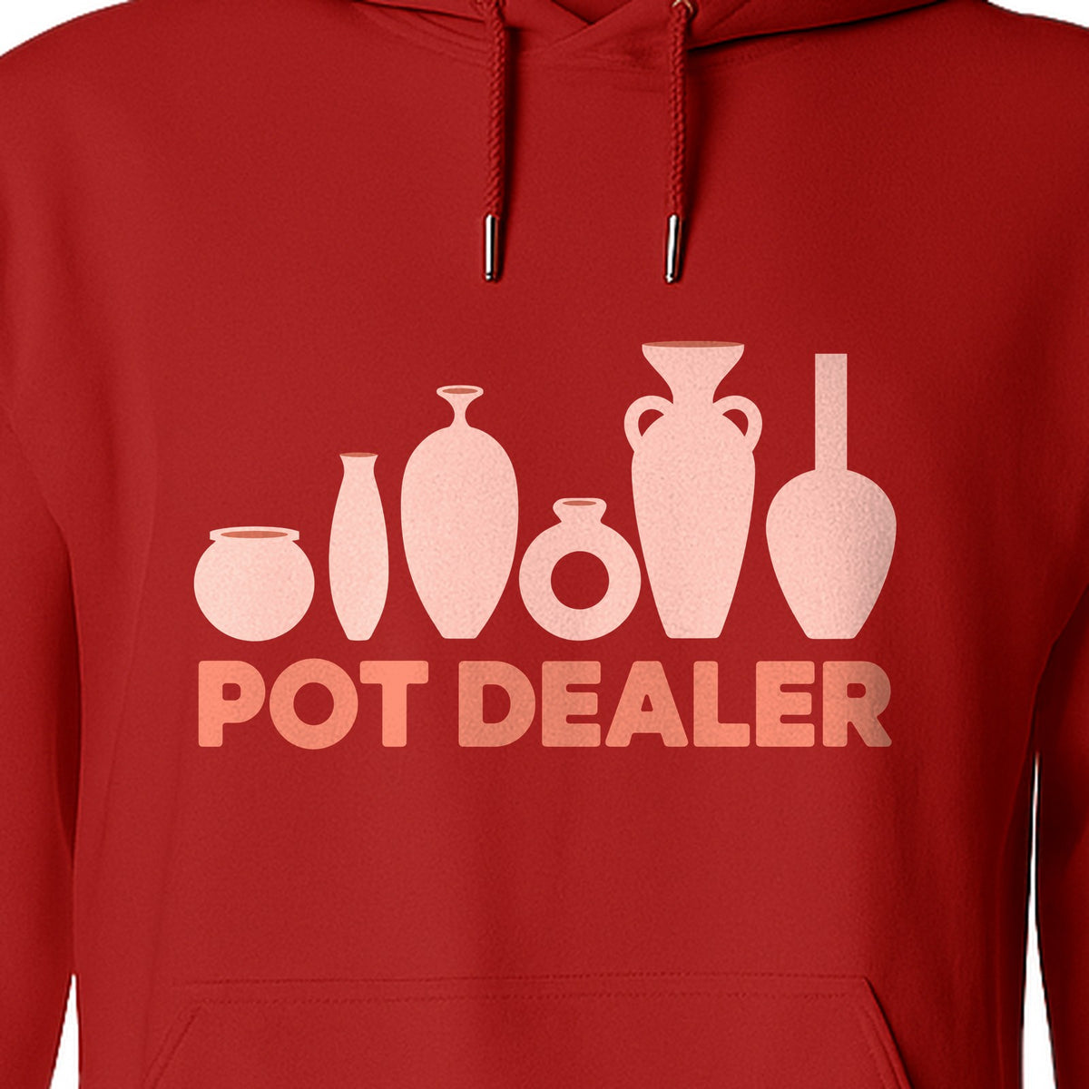 Pot Dealer Hoodie, Funny Pottery Artist Pullover with Ceramic Vessels for Ceramicists and Clay Crafters