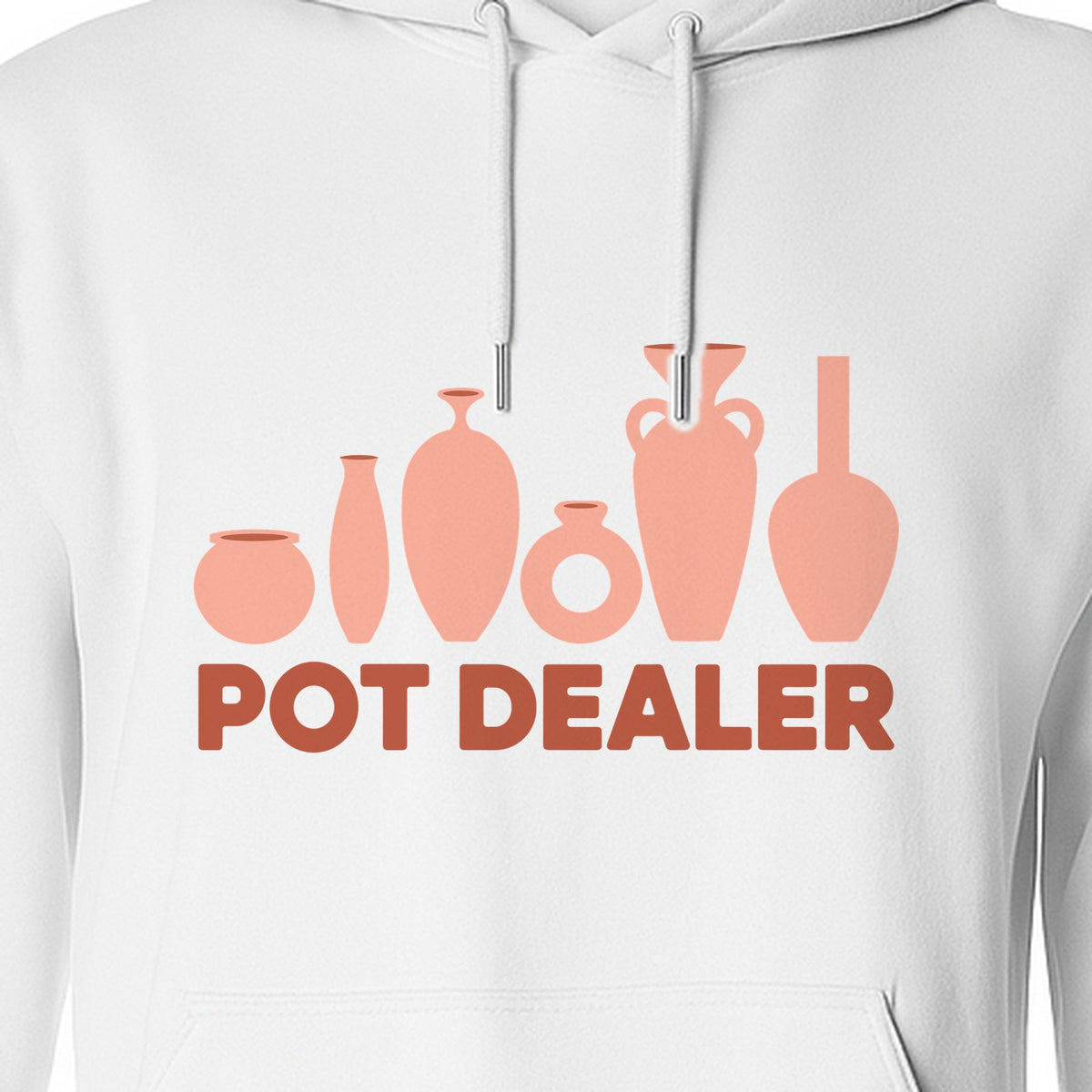Pot Dealer Hoodie, Funny Pottery Artist Pullover with Ceramic Vessels for Ceramicists and Clay Crafters
