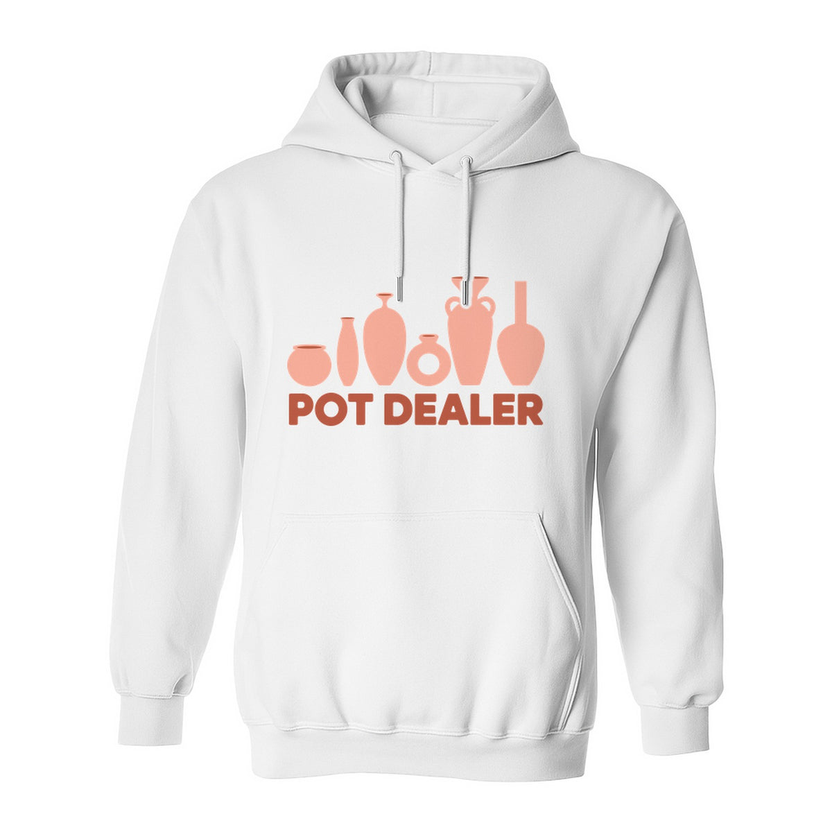 Pot Dealer Hoodie, Funny Pottery Artist Pullover with Ceramic Vessels for Ceramicists and Clay Crafters
