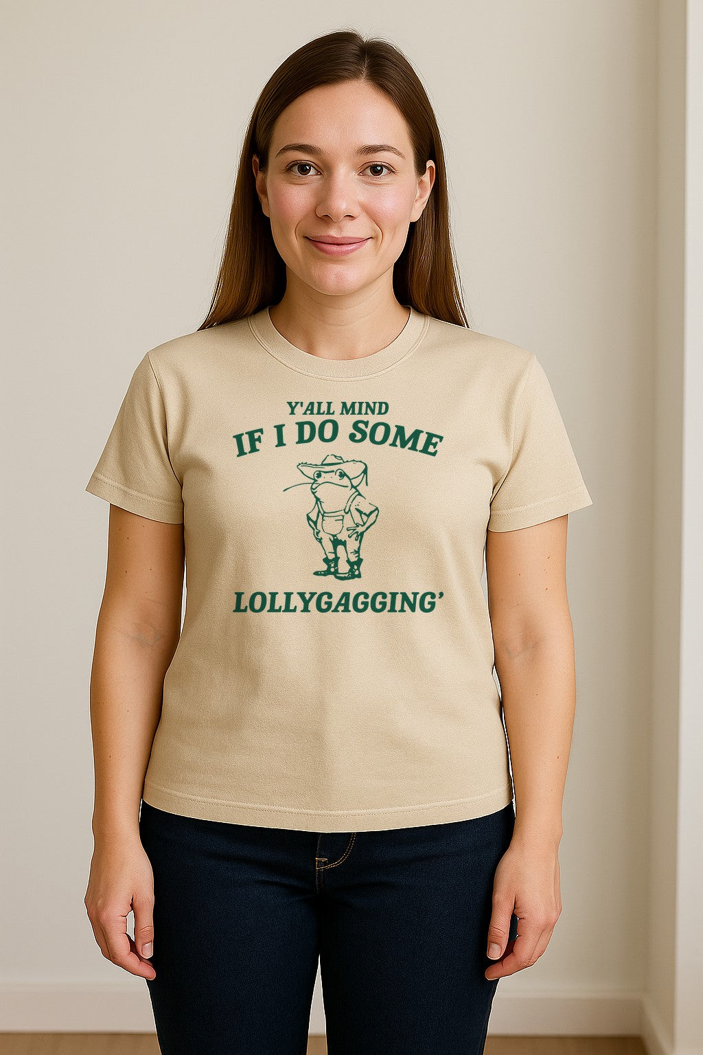 Frog T-Shirt, Y'all Mind If I Do Some Lollygagging Retro Funny Graphic Tee