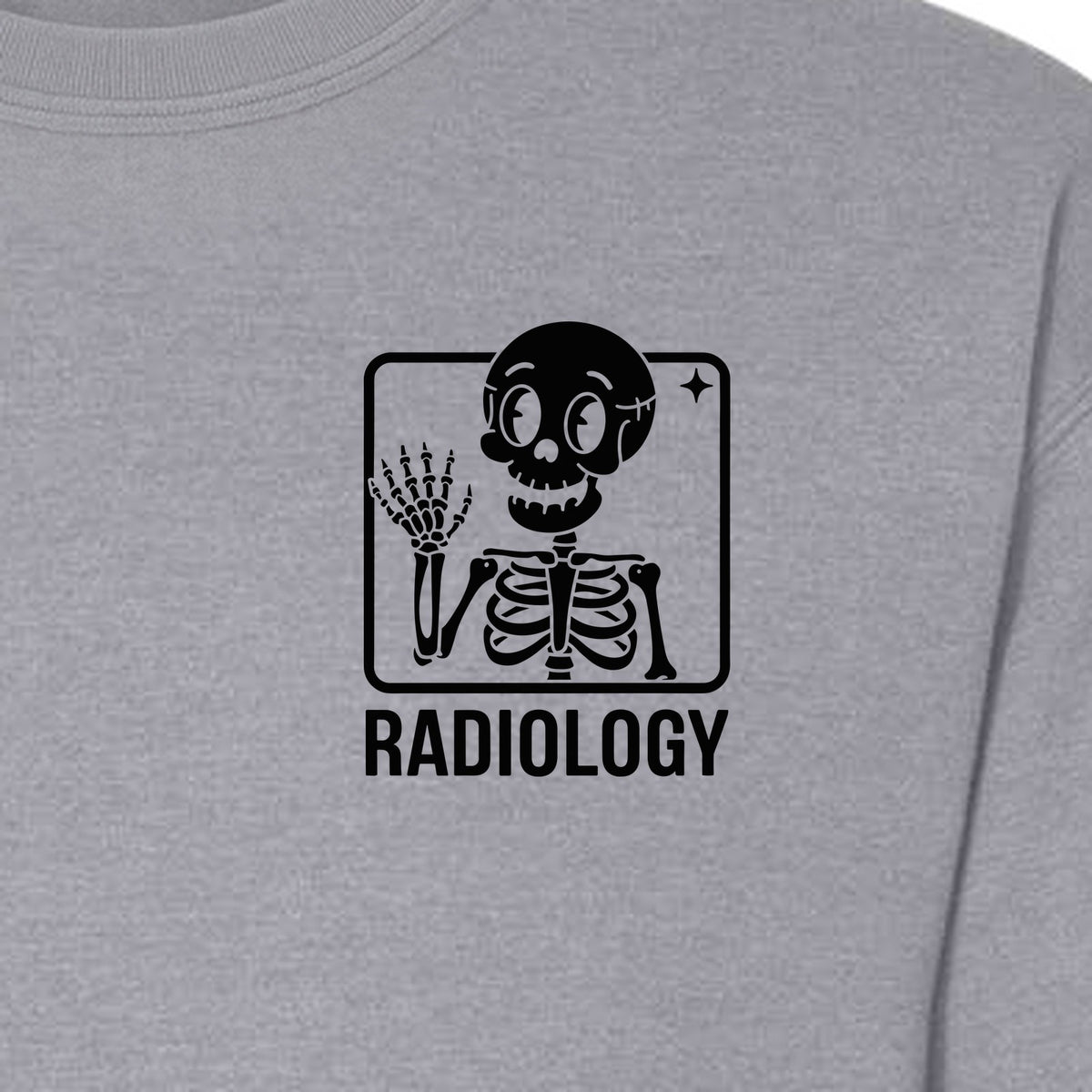 Radiology Sweatshirt, Skeleton X-Ray Pocket Design for Rad Techs and Radiographers