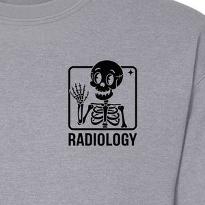 Radiology Sweatshirt, Skeleton X-Ray Pocket Design for Rad Techs and Radiographers