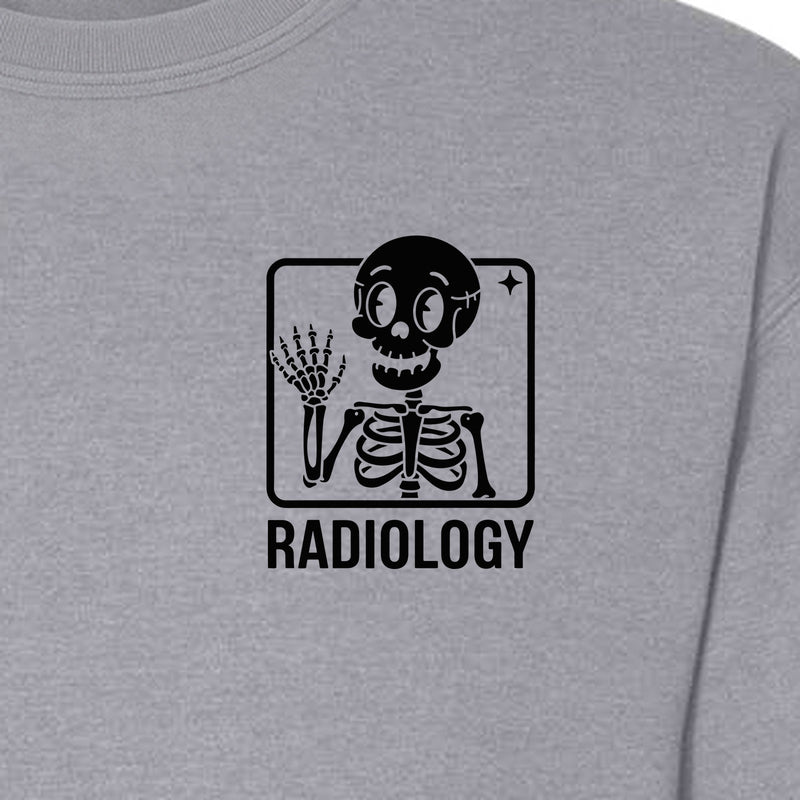 Radiology Sweatshirt, Skeleton X-Ray Pocket Design for Rad Techs and Radiographers