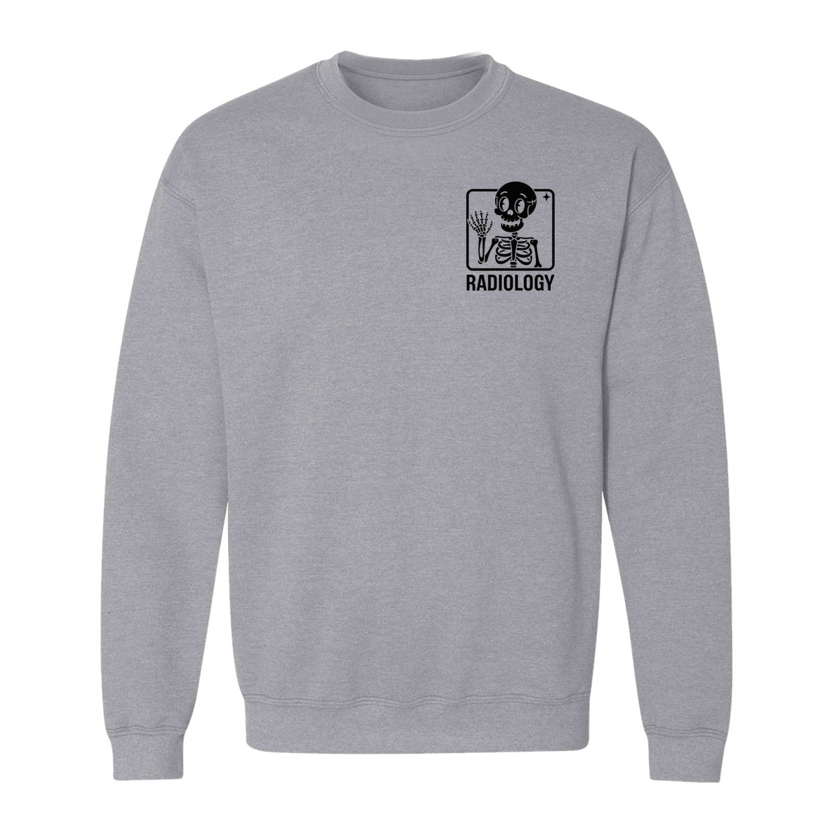 Radiology Sweatshirt, Skeleton X-Ray Pocket Design for Rad Techs and Radiographers