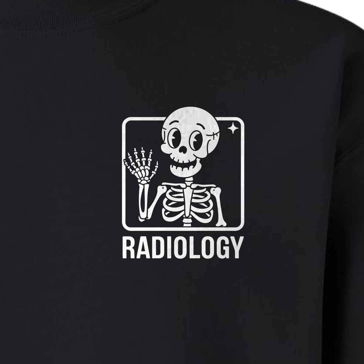 Radiology Sweatshirt, Skeleton X-Ray Pocket Design for Rad Techs and Radiographers