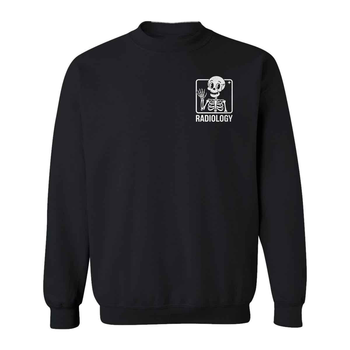 Radiology Sweatshirt, Skeleton X-Ray Pocket Design for Rad Techs and Radiographers