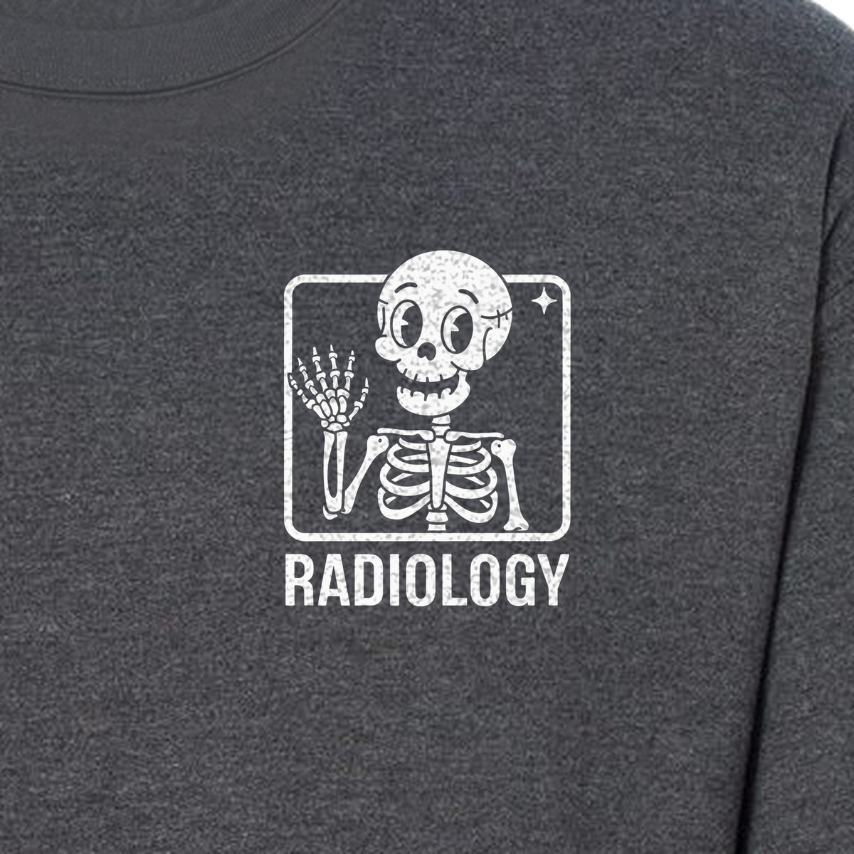 Radiology Sweatshirt, Skeleton X-Ray Pocket Design for Rad Techs and Radiographers