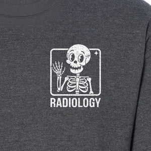 Radiology Sweatshirt, Skeleton X-Ray Pocket Design for Rad Techs and Radiographers