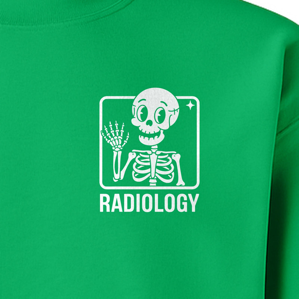 Radiology Sweatshirt, Skeleton X-Ray Pocket Design for Rad Techs and Radiographers