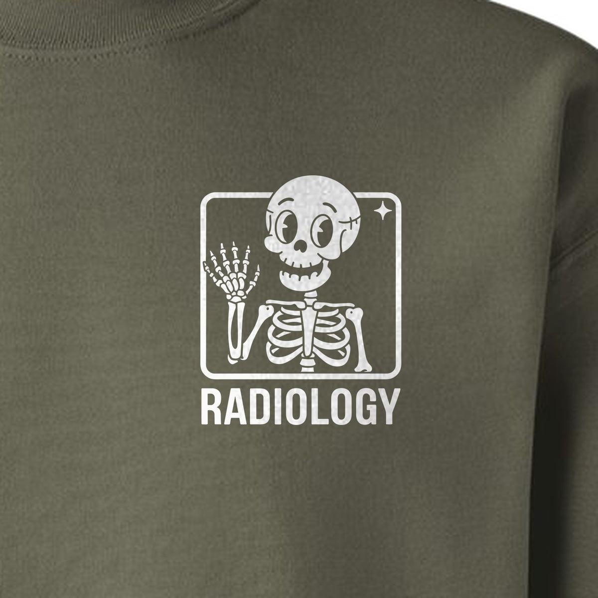 Radiology Sweatshirt, Skeleton X-Ray Pocket Design for Rad Techs and Radiographers