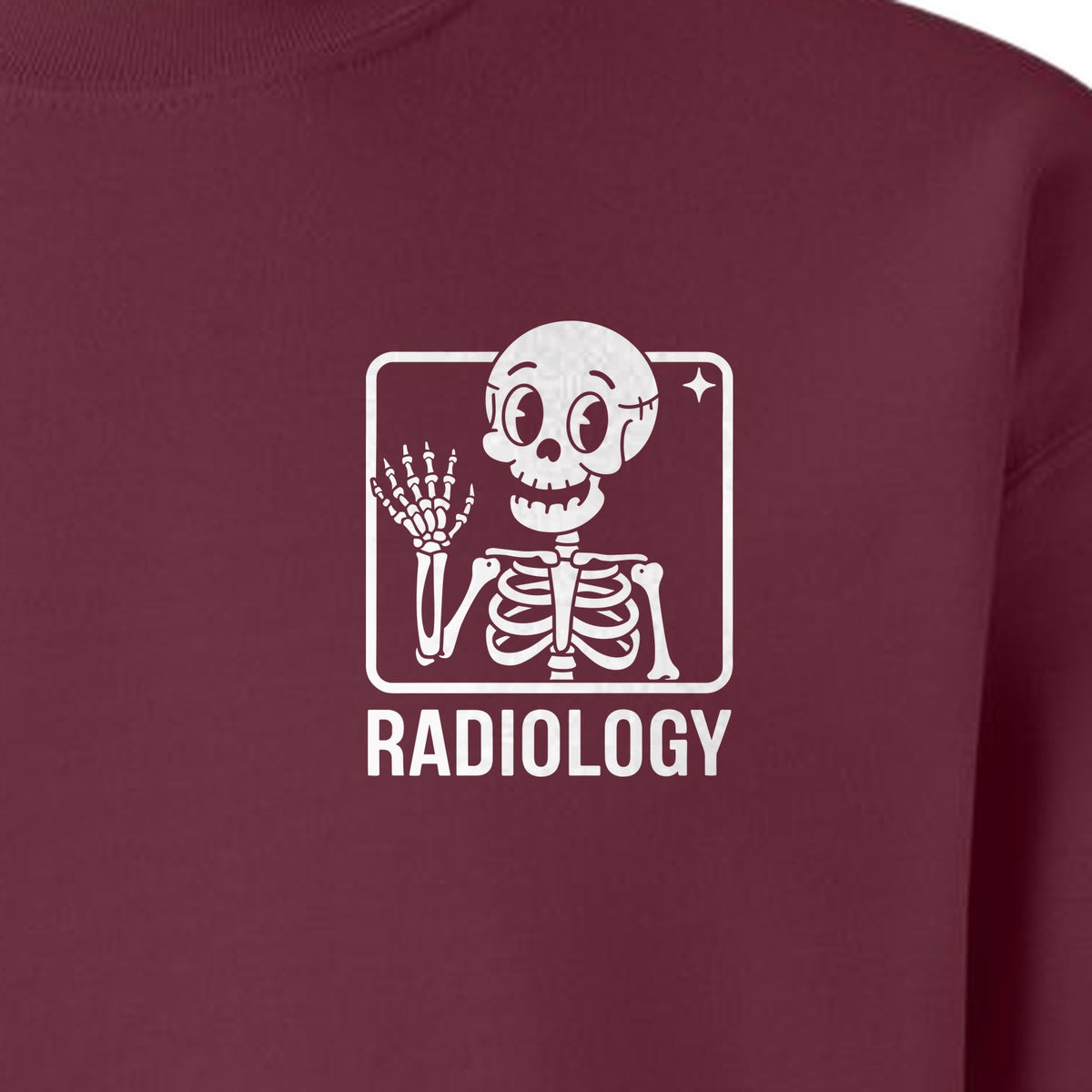 Radiology Sweatshirt, Skeleton X-Ray Pocket Design for Rad Techs and Radiographers