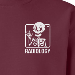 Radiology Sweatshirt, Skeleton X-Ray Pocket Design for Rad Techs and Radiographers