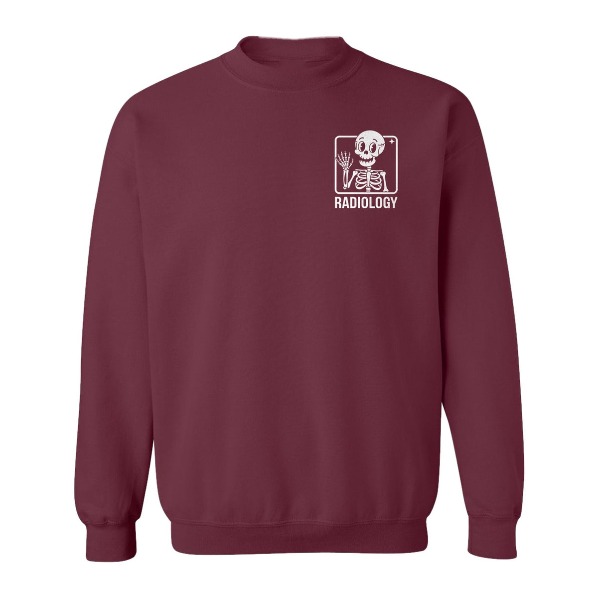 Radiology Sweatshirt, Skeleton X-Ray Pocket Design for Rad Techs and Radiographers