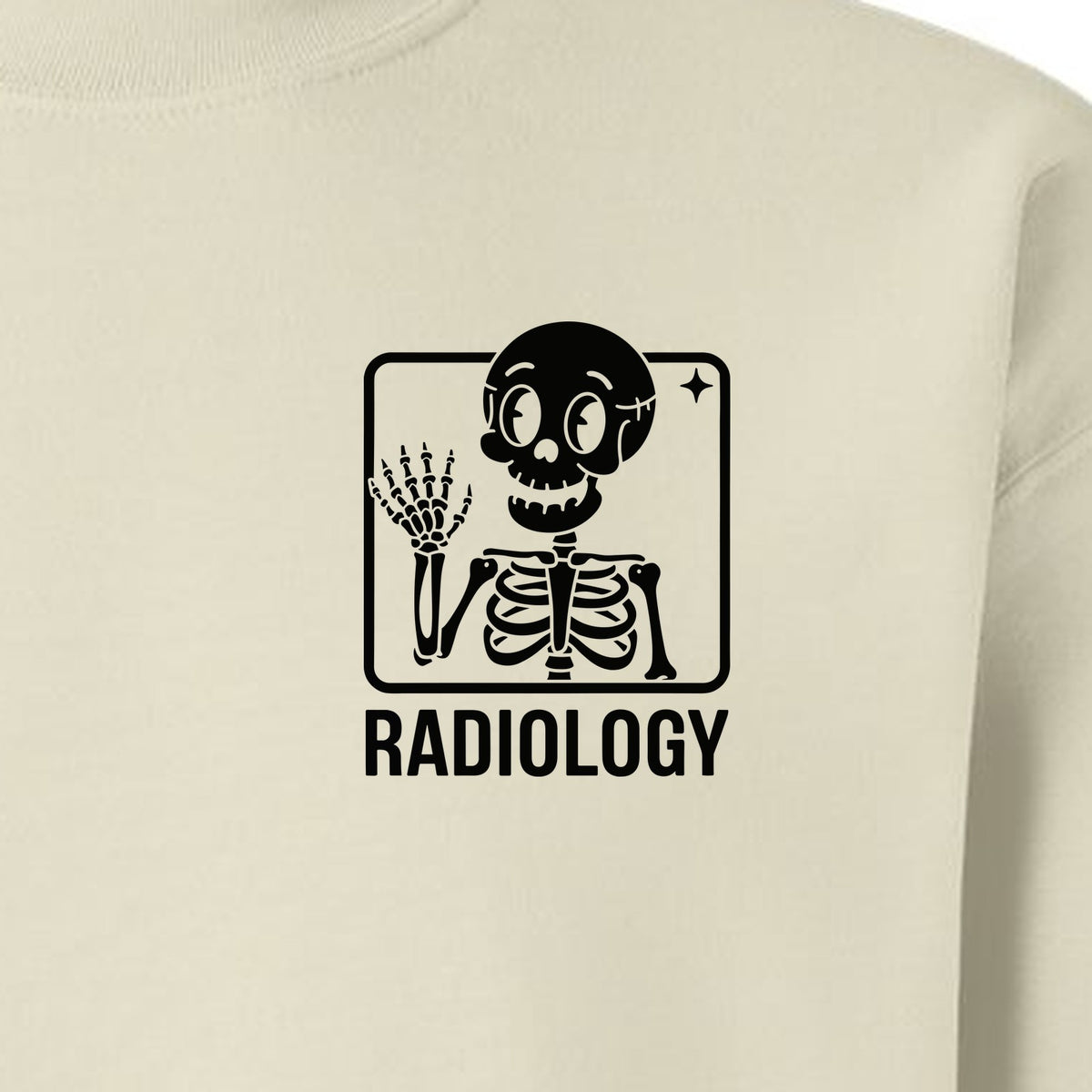 Radiology Sweatshirt, Skeleton X-Ray Pocket Design for Rad Techs and Radiographers
