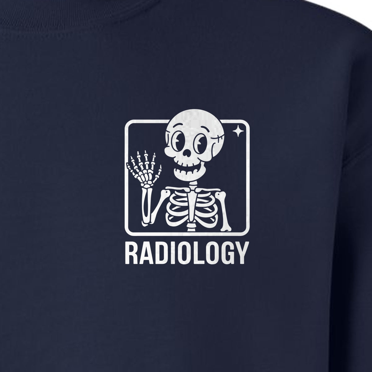 Radiology Sweatshirt, Skeleton X-Ray Pocket Design for Rad Techs and Radiographers