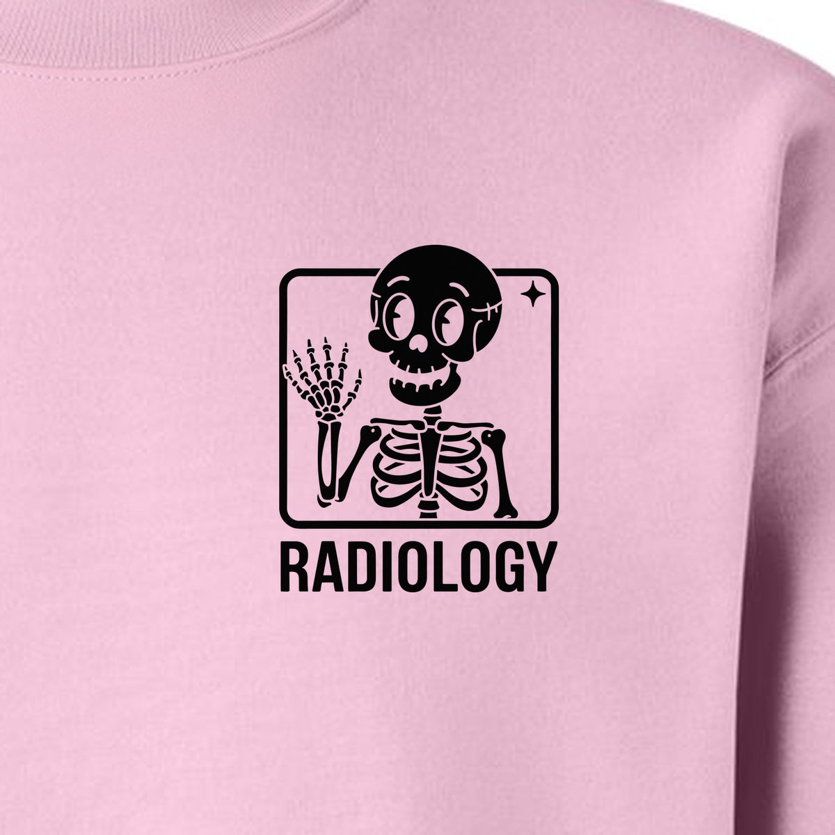 Radiology Sweatshirt, Skeleton X-Ray Pocket Design for Rad Techs and Radiographers