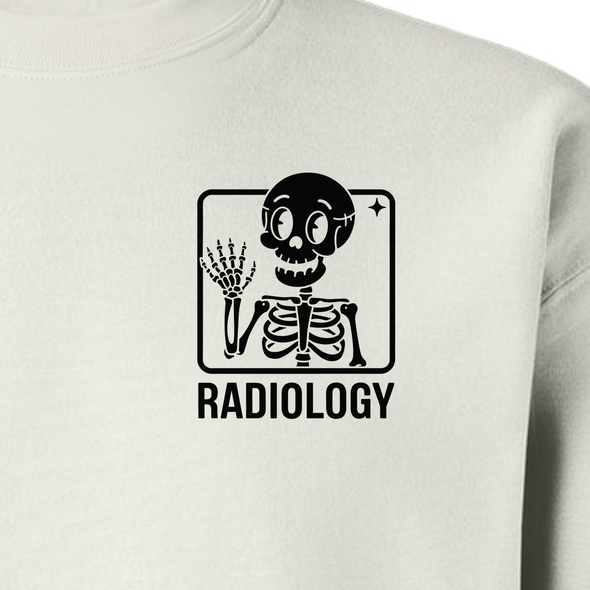 Radiology Sweatshirt, Skeleton X-Ray Pocket Design for Rad Techs and Radiographers