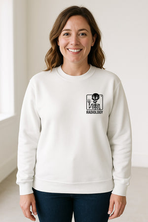 Radiology Sweatshirt, Skeleton X-Ray Pocket Design for Rad Techs and Radiographers